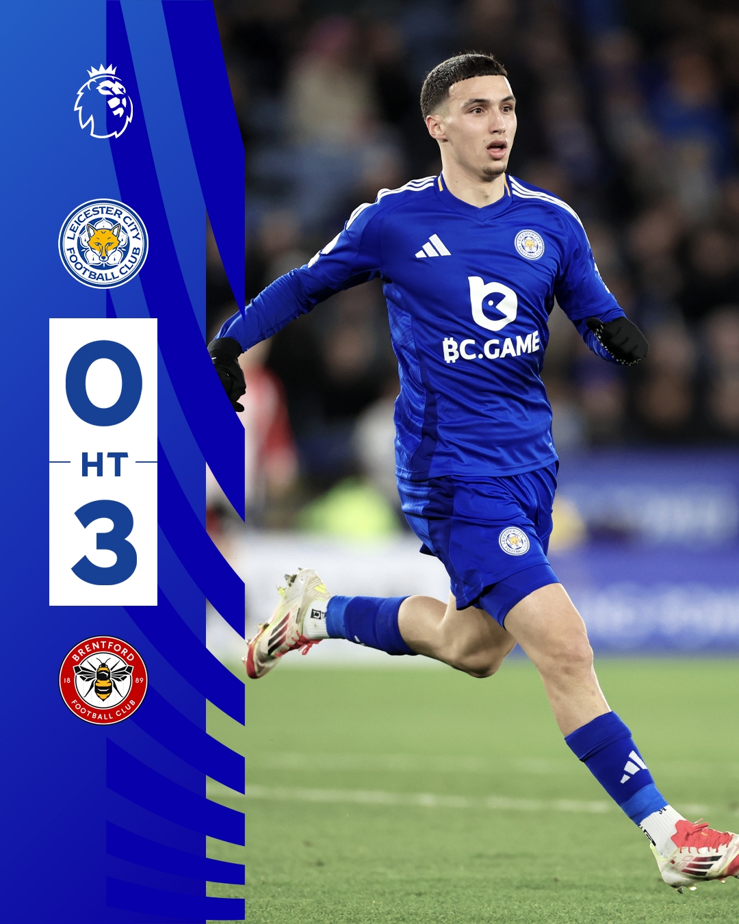 半场0-3!莱斯特若不进球输球,将主场6连败0进球创历史最糟战绩